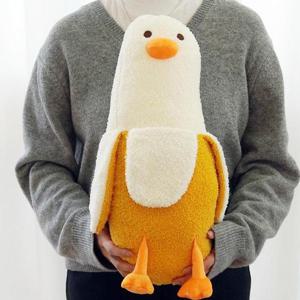 바나나 오리 바디필로우 인형 쿠션 [애착 안고자는 귀여운 동물 봉제 수면 하찮은 킹받는 베개 선물]