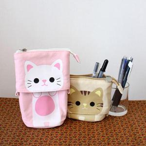 갓샵 고양이 스탠드 필통 2종  [세우는 예쁜 스탠딩 캐릭터  귀여운 동물 봉제 파우치]