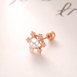 골드팡  크리스마스 에디션  14k 엑스마스눈꽃진주 피어싱