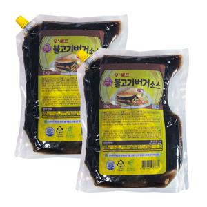 오뚜기 오쉐프 불고기버거소스 2kg (스파우트팩) 2개