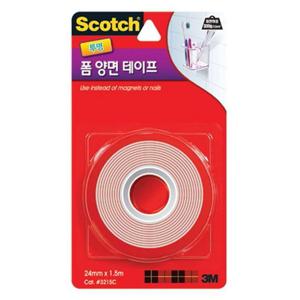 3M 스카치 강력 투명 폼 양면테이프 3215C (24mm x 1.5m)