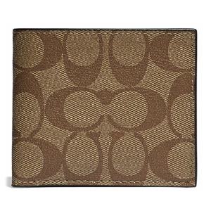 코치 남성 빌포드 시그니처 반지갑 연브라운