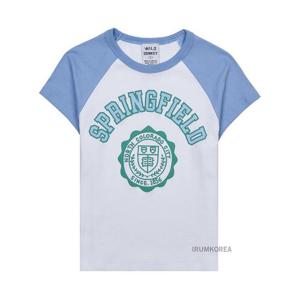 [와일드 동키] SS25 여성 스프링필드 티셔츠 TC SPRINGFIELD WHITE BABY BLUE