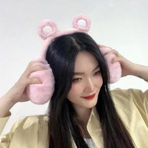 곰돌이귀마개 귀마개 퍼 핑크베어 캐릭터이어머프 겨울털귀마개 방한털귀덮개 방한털귀도리 방한귀