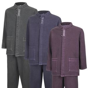 [파파브로] 남성 도톰한 기모안감 넥라인 자수 개량한복 상하의 세트 SS-HBW-Q019