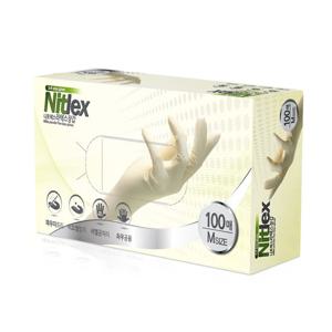 니트렉스 라텍스장갑 아이보리 100매 식품 위생 요리 라텍스