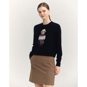 헤지스 여성 24FW 울100% 네이비 해리 인타샤 라운드넥 스웨터 HSSW4D806N2