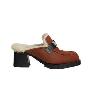 에르메스 플로레 60 뮬 스웨이드 고트스킨 울스킨   팔라듐 하드웨어 멀티꼴로르 골드 H222057Z20