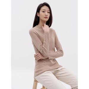 [지센][지센] 스카시 골지 하프넥 니트 LFKTN102_BE