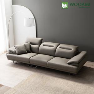[매장진열상품]우아미가구 티앙 4인 무빙헤드 가죽 소파 2color