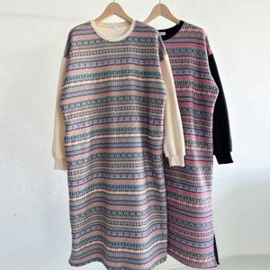 나야홍 / 빅사이즈원피스 V824L512 에스닉앞면패턴원피스 MA