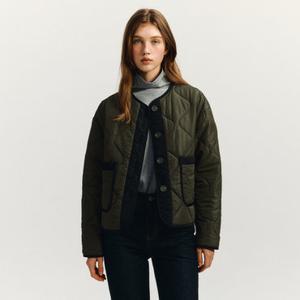 [마리끌레르][정가99,000]세미크롭 배색 퀼팅 자켓(MAFDPD01NKH)