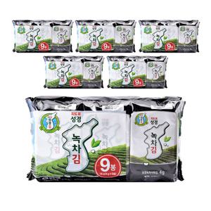 [성경김본사] 녹차 식탁김 4g 9봉 x 6개 총 54봉