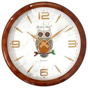 GB1123 부엉이무소음 마블링 볼록 벽시계 40cm 브라운 무소음벽시계 인테리어벽시계 부엉이벽시계 원목벽시계