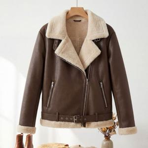 에피 하이넥 가죽 무스탕점퍼_NC4JP080