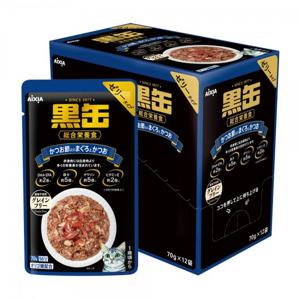 아이시아 흑관 그레인프리 주식 파우치 참치 가다랑어 가다랑어포 70g x 12개(BP-58)