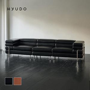 휴도 동경의 동백 3120 모듈형 헤드틸팅 4인용 쇼파 천연 면피 가죽 소파 (쿠션증정)