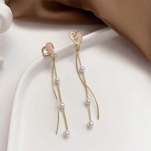 블링썸반쪽하트귀걸이 심플 반쪽하트드롭귀걸이 데일