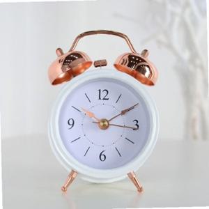 큐티 알람 탁상시계(화이트) 저소음 클래식 자명종