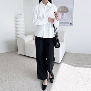 여성 카라 화이트 셔츠 남방셔츠 블라우스 DJW-SHS-SKQQXZ77021-화이트