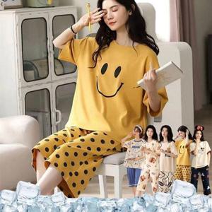 [로즈엘리]44부터 100까지 루즈핏 데일리 반팔+7부 반바지 잠옷세트 빅사이즈 파자마 캐릭터 홈웨어 7종