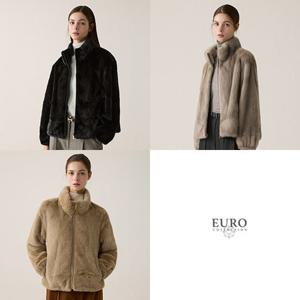 [역시즌초특가][EURO] 휘메일 풀스킨 다이아 밍크 하이넥 집업 자켓