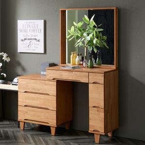 로지 고무나무원목 익스텐션 화장대세트