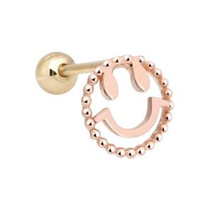 14K 로즈골드 스마일 캐릭터 피어싱 금 귀걸이 TR254