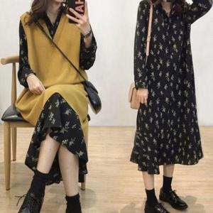 봄 가을 플라워 원피스 DS-AL680 (W65F36D)