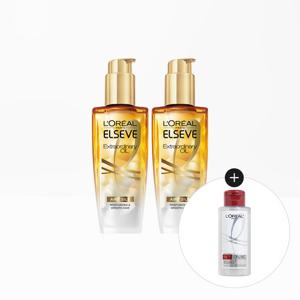 [로레알파리]엑스트라오디네리 오일 에어리실크 100ml 1+1+샴푸 미니 100ml(랜덤) 2개