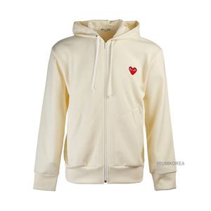 [꼼데가르송] FW24 공용 하트 와펜 후드티셔츠 AX T172 051 3 IVORY