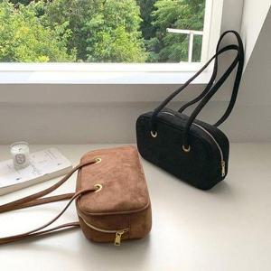 [셀러허브_여성트랜드패션]스웨이드 보스턴백 여성 숄더백 데일리가방