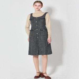 [쉬즈미스][패플단독] [르샵(LeShop)] 뷔스티에 버튼 트위드 원피스(택가격 199000원)