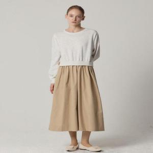 [쉬즈미스][오조크(OZOC)] 기모 맨투맨 레이어드 롱 원피스 (택가격 108000원)