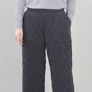 [애비뉴투지]엄마옷 잔 골덴 다이아 누빔 퀼팅 솜 패딩 허리밴드 주머니 여성 겨울 캐쥬얼 통바지 P12441