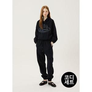 [르샵]셋업 코듀로이 자수 후드 & 조거 팬츠 (SET)