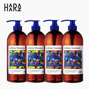 하라즈 카페인 샴푸 2개+트리트먼트 2개 대용량 1000ml