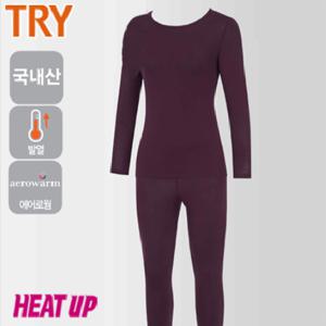 트라이 여성내복 발열내의 얇은내의 히트업 더블라이트 여상하세트