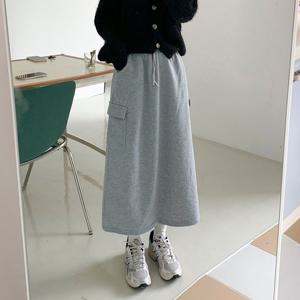 [MADE/가을] 마틴 뒷트임 밴딩 카고 롱 스커트 (3color)