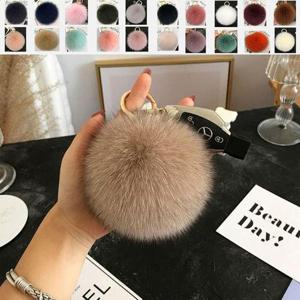 [에이치플러스몰]키링 열쇠고리 풍성한 폭스 여우털 자동차키링 11cm