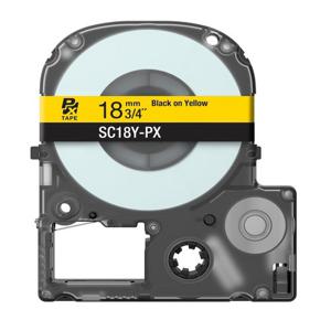 엡손 정품 표준형 라벨테이프 카트리지 18mm 노랑바탕/검정글씨 라벨지 SC18Y-PX