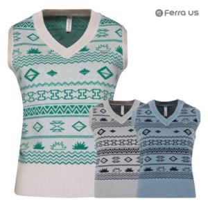 보스케 여성 봄 가을 골프웨어 골프 브이넥 니트 조끼 T191352