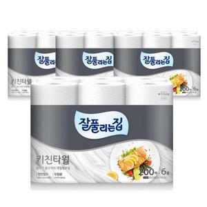 잘풀리는집 키친타월 200매 6롤x4팩
