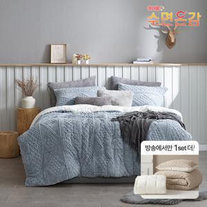 (SK+SK)방송에서만2세트/에어룸 수면온감 보온꿀잠 니트 극세사 침구2세트(이불2+패드2+베개커버4)