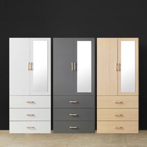 (착불) 이엔 800 거울 3단 서랍장 옷장 시스템 장롱 원룸 작은방 드레스룸 장농