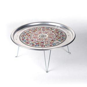 접이식 레트로 양은 밥상 교자상 찻상 50cm