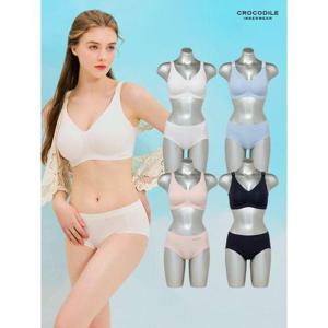 [크로커다일 이너웨어]인견 에어쿨 스트랩 브라+팬티 8종세트
