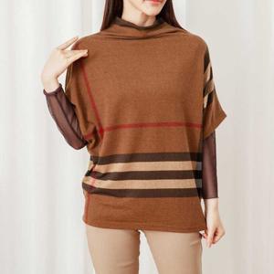 까르죠아 가오리 체크 블라우스 빅사이즈 여성 티셔츠 기모 겨울 가을 마담복 엄마옷