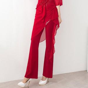 까르죠아 사선 망사 스커트 랩바지 스포츠 댄스복 팬츠 부츠컷 나팔 치마 라인 줌바