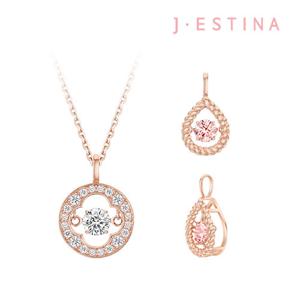 [제이에스티나]25FW 클로비아 미오엘로 실버 목걸이 팬던트 SET(로즈골드)